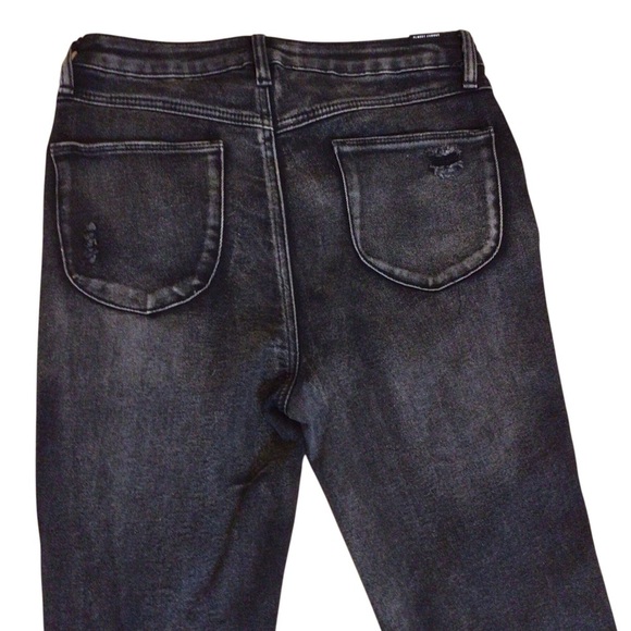 Almost Famous Womens Size 9 High Rise Black Distressed Flare Jeans Boho 70s - Picture 8 of 14
